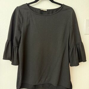 Max Studio Black Ruffle Sleeve Blouse